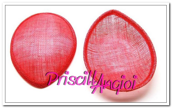 Base sinamay para tocado LAGRIMA 17x14 cm(5cm alto ROSA FLAMINGO - Haga un click en la imagen para cerrar